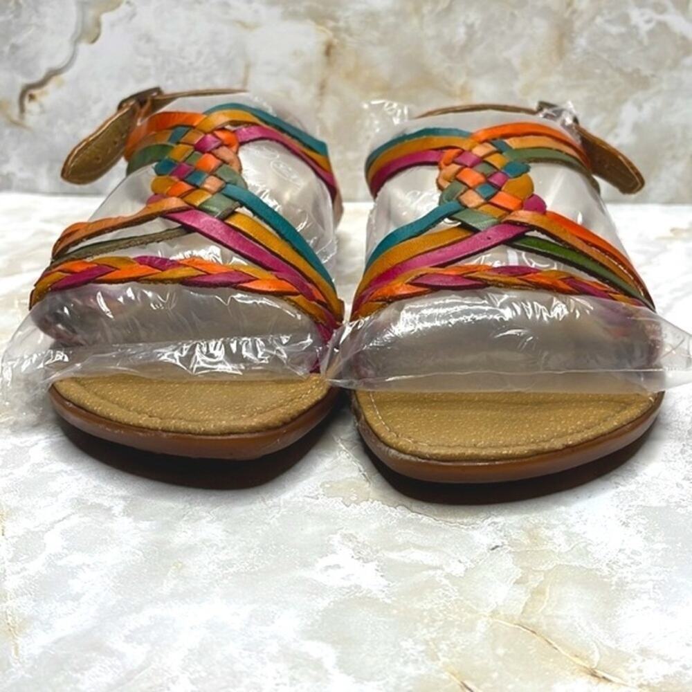 Raguer Artisan Unique Vibrant Boho Heurache Style Leather Sandals - Picture 2 of 8